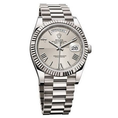 rolex oyster perpetual day date price white gold